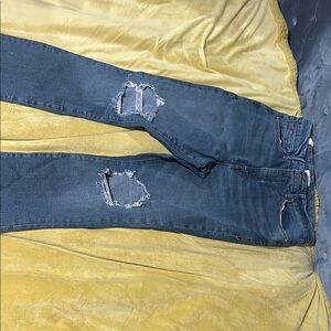 Good American Distressed Blue Jeans